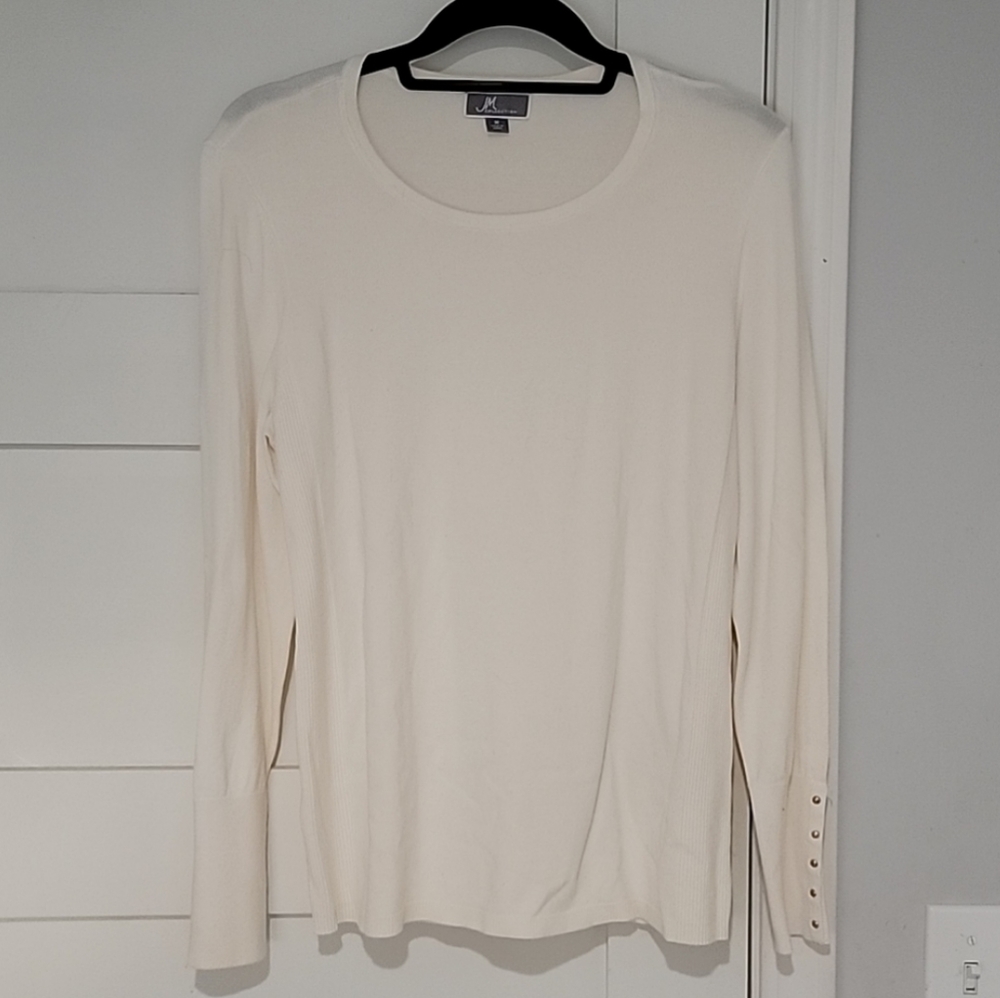 JM Collection Classic Scoop Sweater, Size M